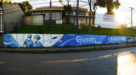 Temuco: Pintan mural para homenajear a los trabajadores de la salud