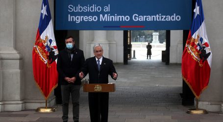 Piñera anuncia pago del Subsidio al Ingreso Mínimo Garantizado
