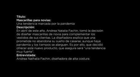 Mascarillas para novias: Una tendencia marcada por la pandemia