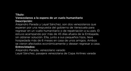 Venezolanos a la espera de un vuelo humanitario