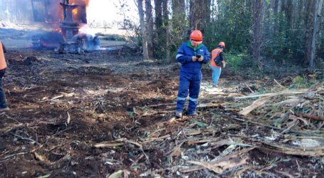 6 máquinas forestales y 3 camionetas fueron quemadas por encapuchados en Mulchén