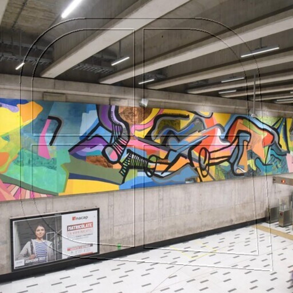 Inauguran mural del artista Ciro Beltrán en estación Chile España del Metro