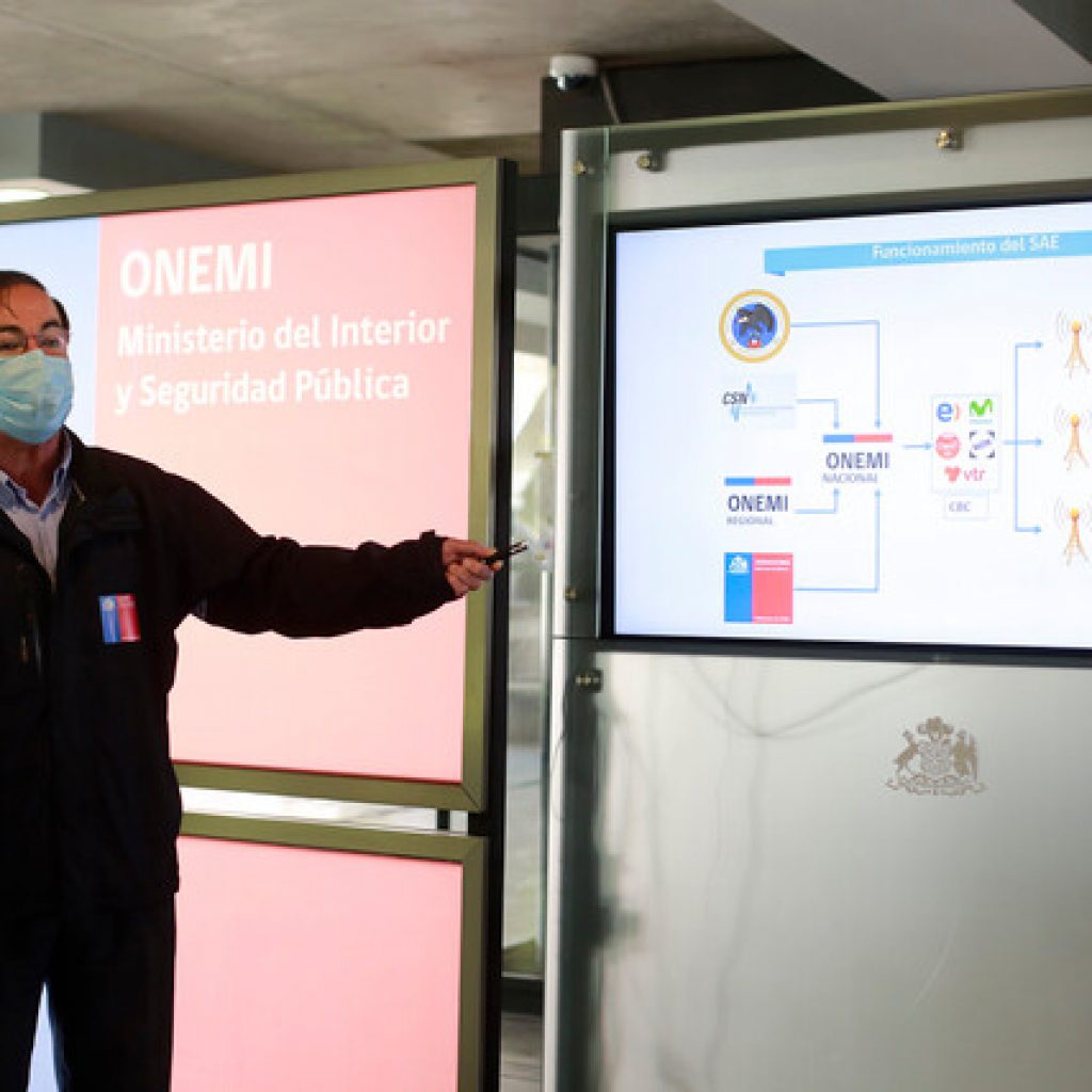 Onemi anunció que hoy enviarán mensaje de prueba del SAE