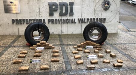 Valparaíso: PDI incauta más de 52 kilos de droga oculta en neumáticos