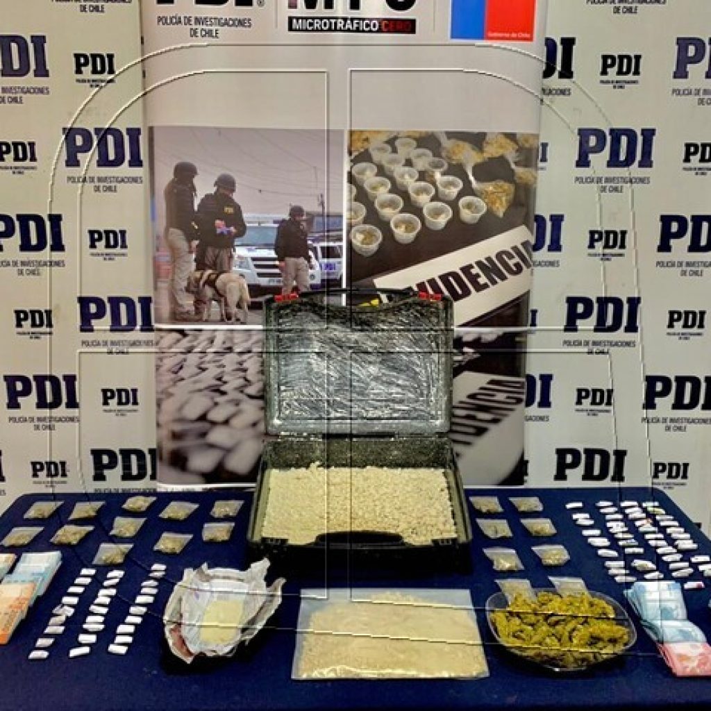Arica: PDI detiene a 9 personas e incauta 10.550 dosis de drogas