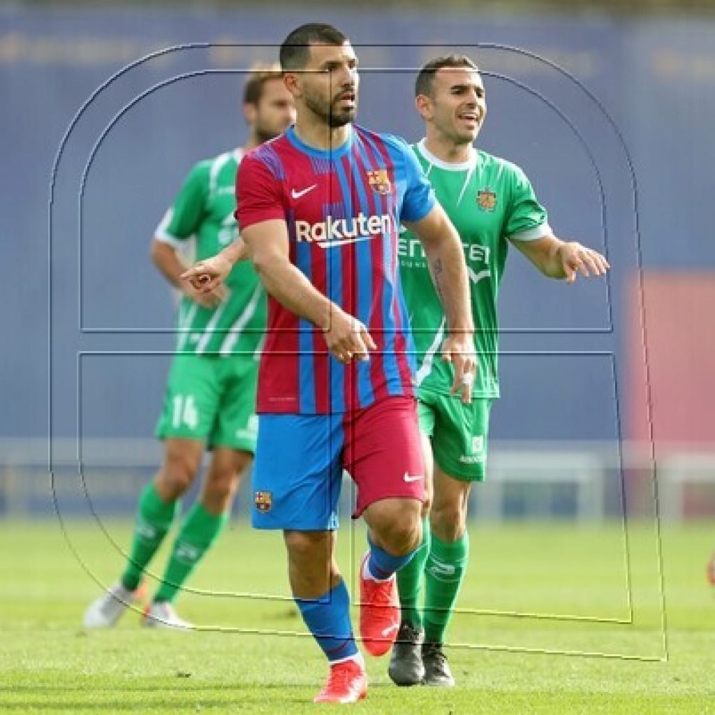 Sergio 'Kun' Agüero marcó en un amistoso entre FC Barcelona y Cornellà (2-2)