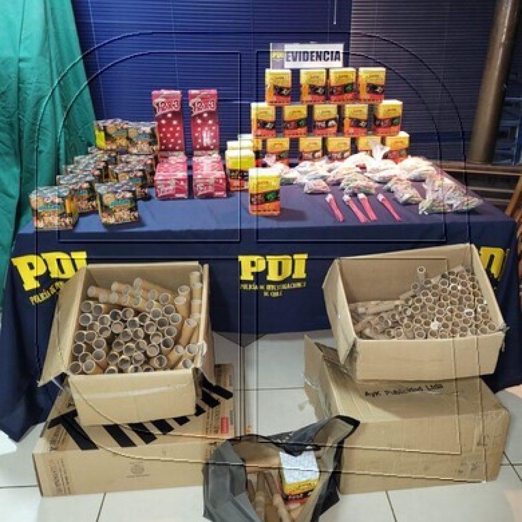 Quintero: PDI detuvo a sujeto con fuegos artificiales avaluados en $10 millones