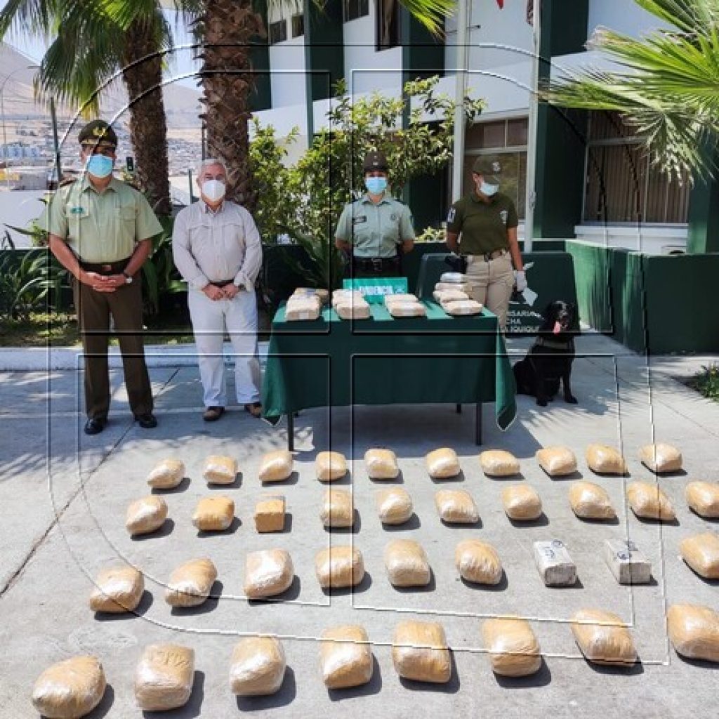 Carabineros saca de circulación más de 55 kilos de drogas en el norte del país
