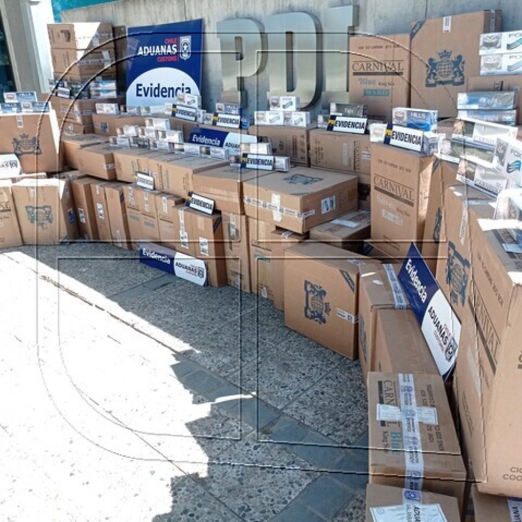 Incautan 51.800 cajetillas de cigarros de contrabando en Viña del Mar