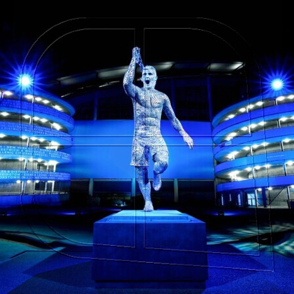 Manchester City reveló la estatua en honor al 'Kun' Agüero en el Etihad Stadium